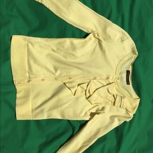 Yellow Long Sleeve Bow tie Fringe Accent Cardigan